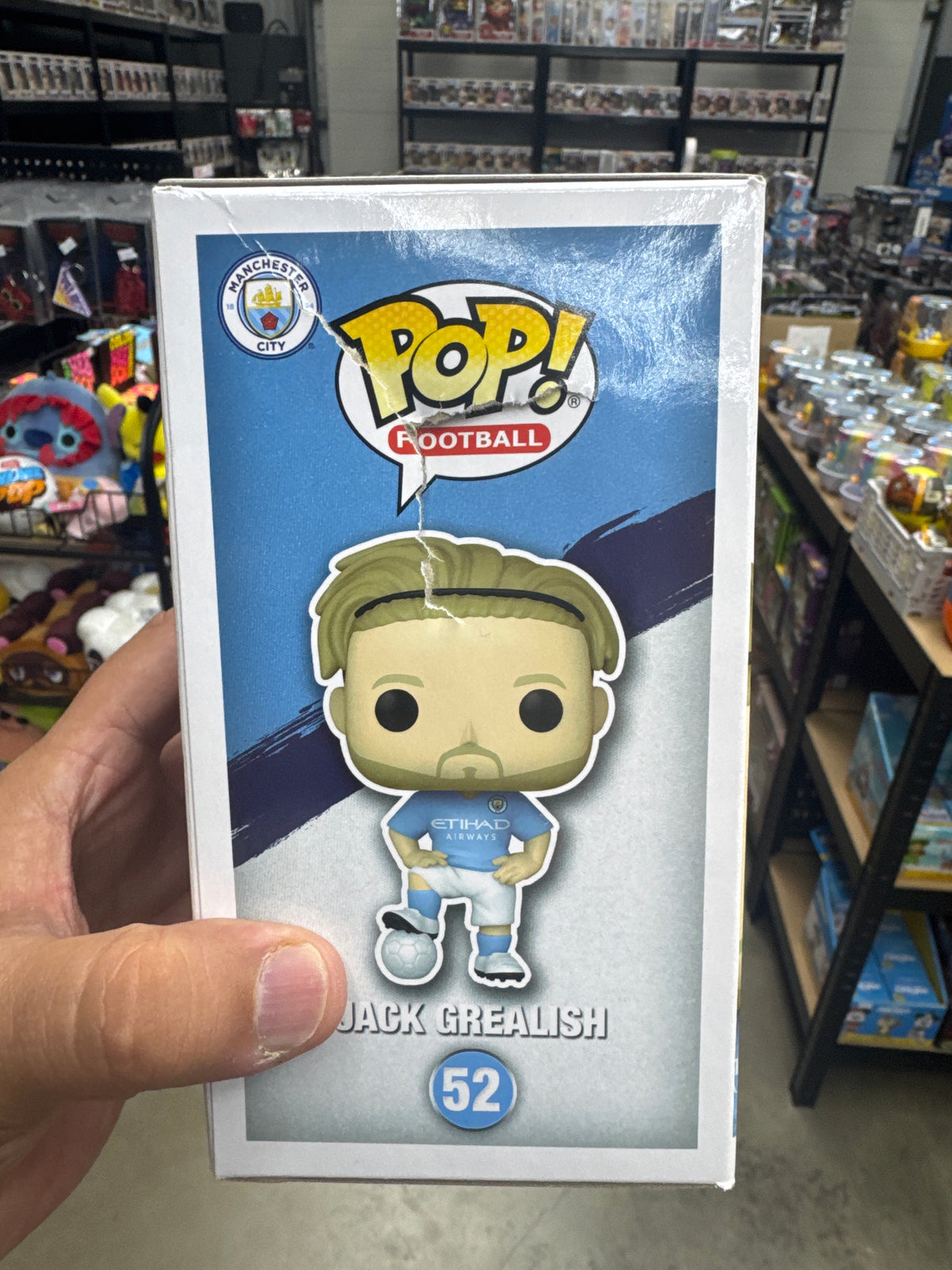 PRE LOVED Funko Pop! Sport Football #52 Manchester City Jack Grealish - Damaged Box!