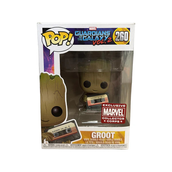 PRE LOVED Funko Pop! Marvel #260 Groot W/Mix Tape
