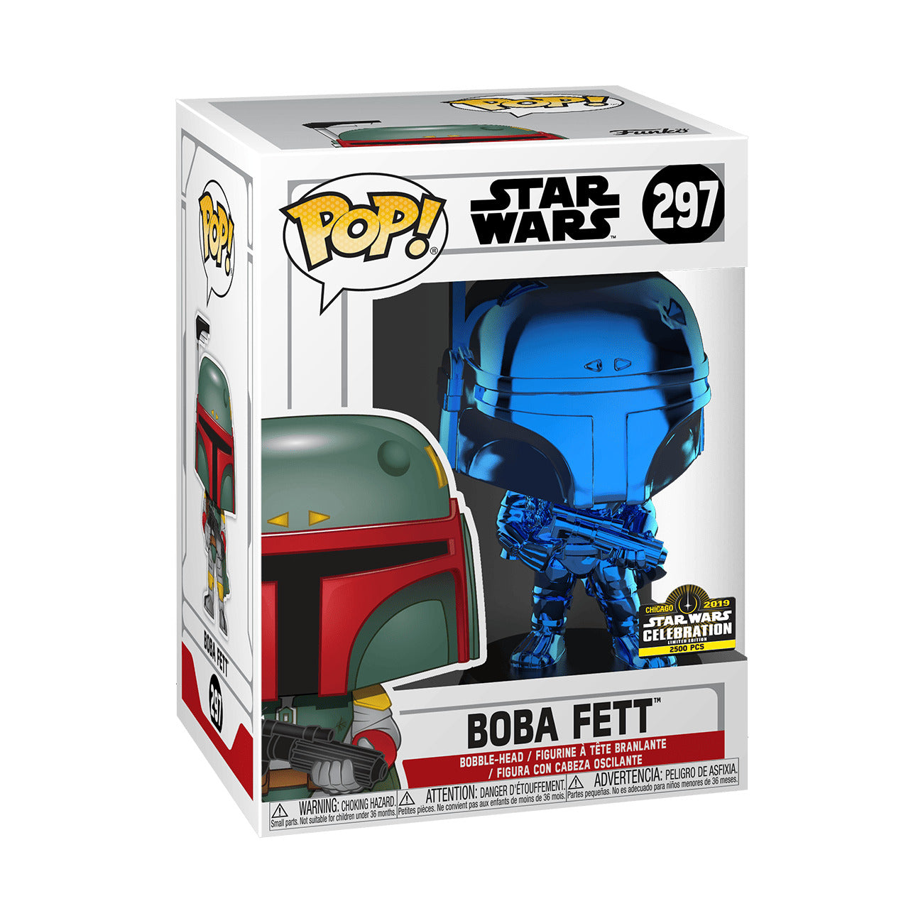 POP Funko Star Wars 297 Boba Fett Chrome Green 297 Convention 2019 POP Funko Star Wars 297 Boba Fett Chrome Green 297 Convention 2019