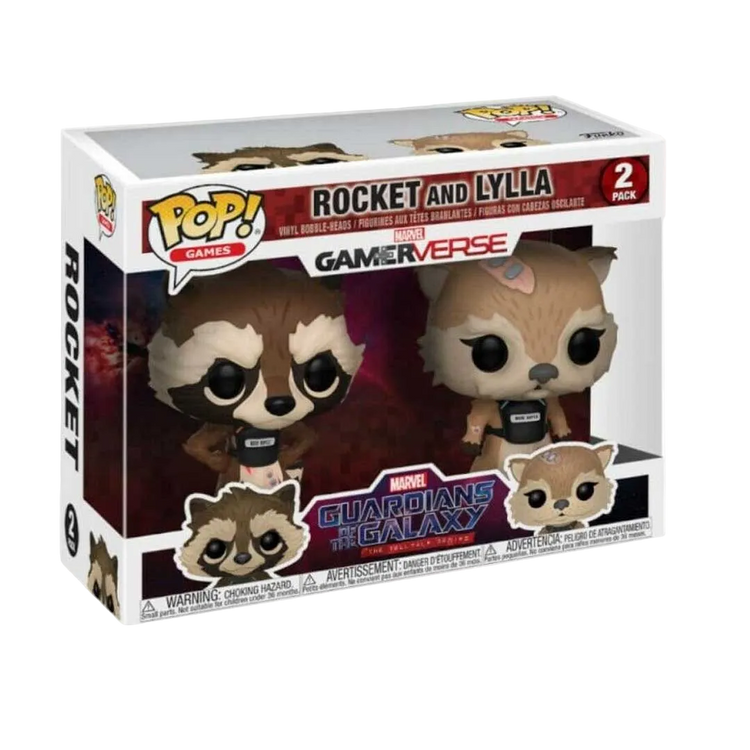 PRE LOVED Funko Pop! Marvel 2pk Guardians Of The Galaxy Rocket & Lylla