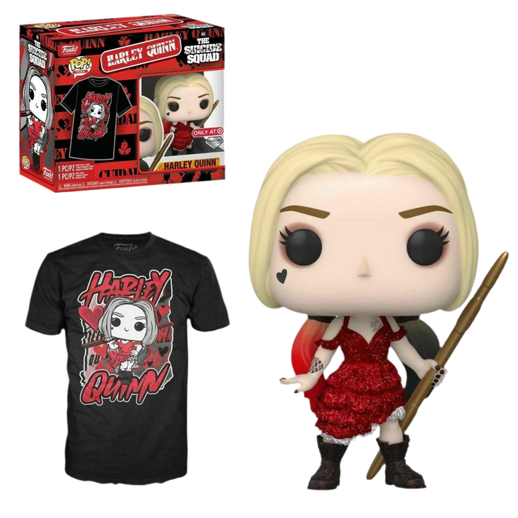 Funko POP! & Tee Box (Large) Harley Quinn Diamond Glitter Collection Funko Pop! Vinyl Figure & T-Shirt Box Set