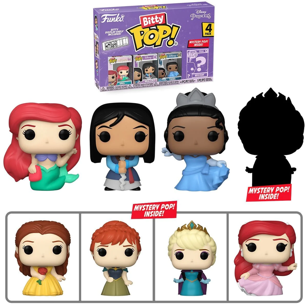 Bitty Pop! 4-Pack - Disney Princess Assorted Bitty Pop! 4-Pack - The Geek In Me