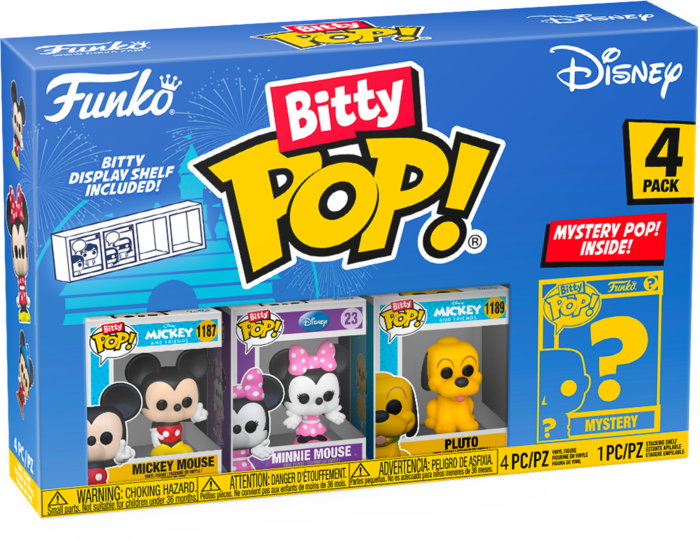 Disney - Mickey Mouse, Minnie Mouse, Pluto & Mystery Bitty Pop! Vinyl Figure 4-Pack - The Geek In Me