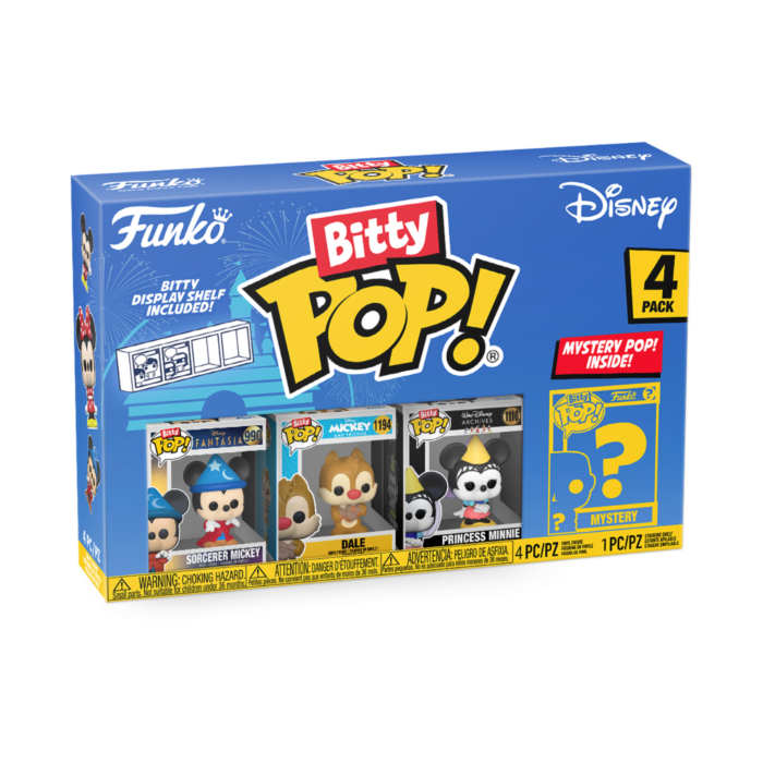 Disney - Sorcerer Mickey, Dale, Princess Minnie & Mystery Bitty Pop! Vinyl Figure 4-Pack - The Geek In Me