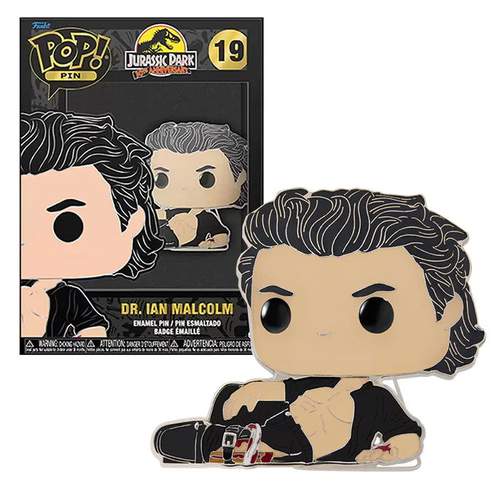 Funko POP Pin Juarssic Park Dr. Ian Malcom Collectible 4" Enamel Pin Badge - The Geek In Me