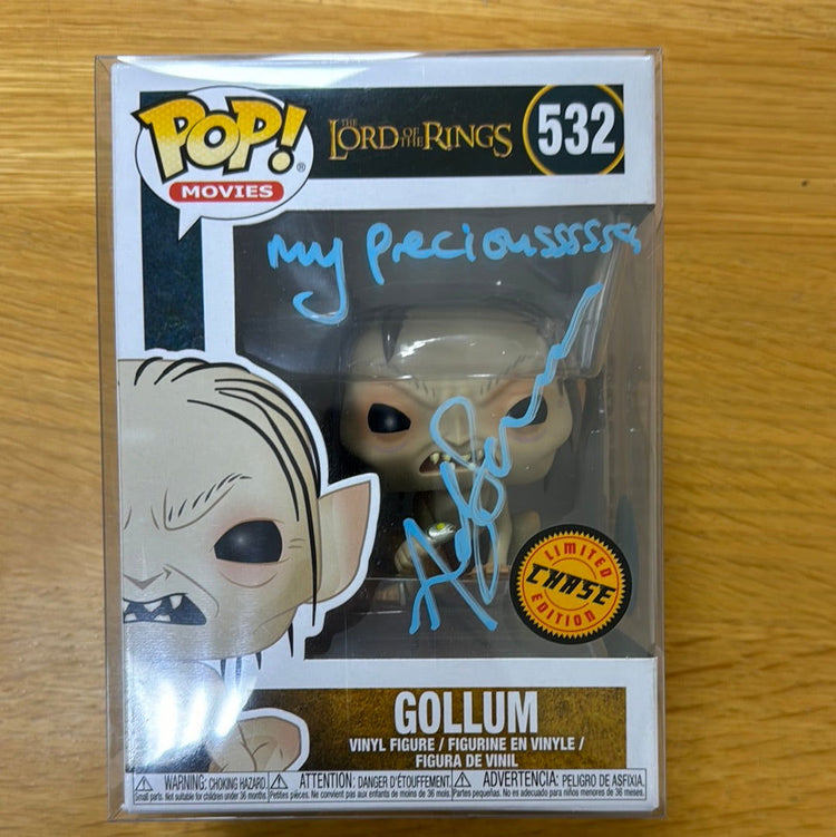 Funko Pop! Movies - LOTR Gollum - Signed By Andy Serkis - fully authenticated - CHASE - The Geek In Me