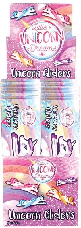 GLIDERS GLIDERS UNICORN 18CM 4 ASSORTED DESIGNS - The Geek In Me