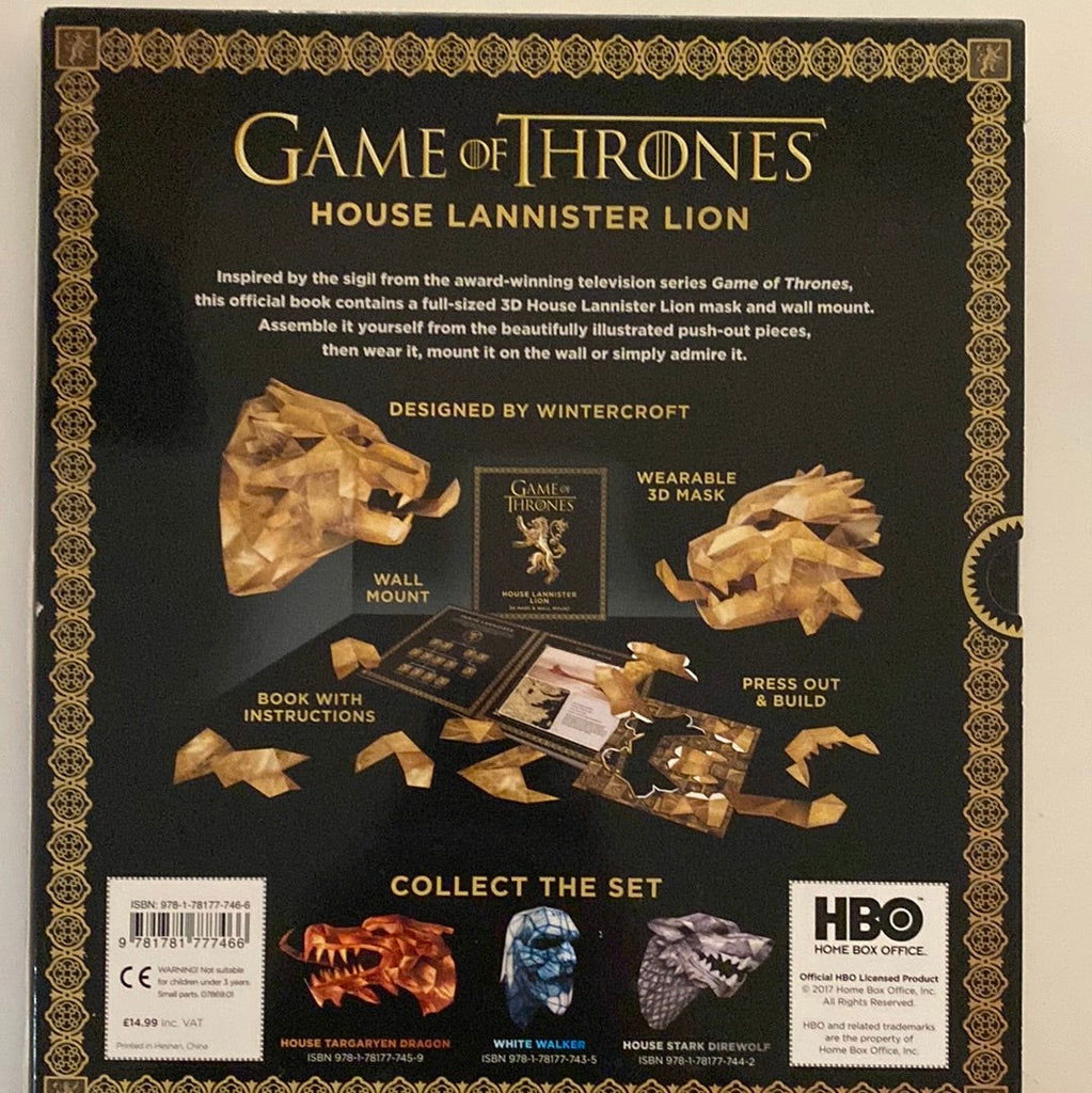 GOT House Lannister Lion 3D mask & Wall Mountable - The Geek In Me