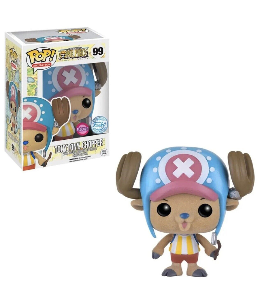 PRE LOVED Funko Pop! Anime #99 One Piece Tony Tony Chopper FLOCKED - The Geek In Me