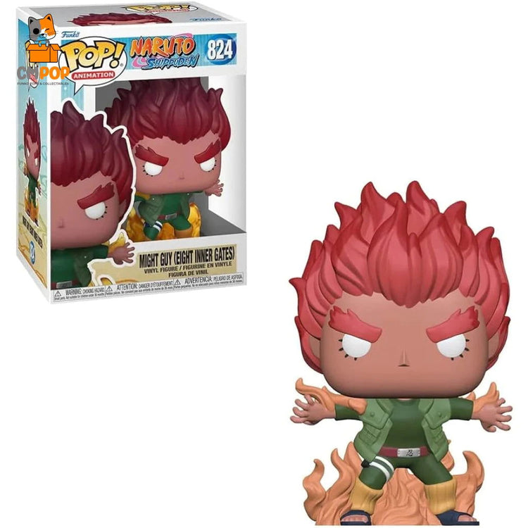 PRE LOVED Funko Pop! Anime Naruto #824 Might Guy Eight Inner Gates GLOW - The Geek In Me