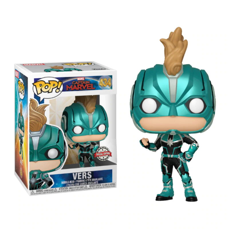 PRE LOVED Funko Pop! Captain Marvel Vers Vinyl Figure Marvel Special Edition #434 - The Geek In Me