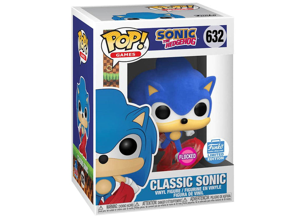 PRE LOVED Funko Pop! Games #632 Classic Sonic FLOCKED - The Geek In Me