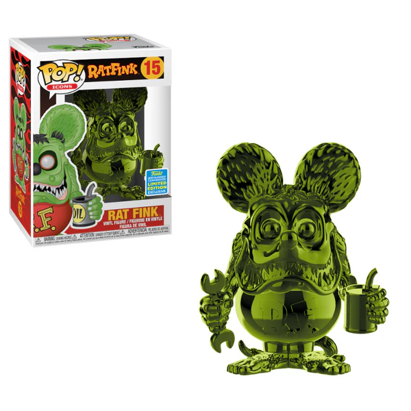 PRE LOVED Funko Pop! Icons #15 Rat Fink Chrome Green - The Geek In Me