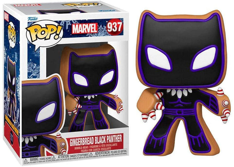 PRE LOVED Funko Pop! Marvel #937 Gingerbread Man Black Panther - The Geek In Me