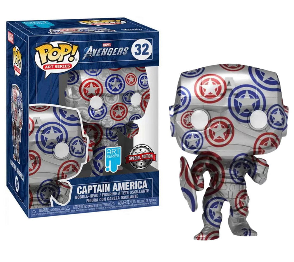 PRE LOVED Funko Pop! Marvel Art Series Captain America Collectible Vinyl Figure #32 - The Geek In Me