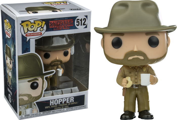 PRE LOVED Funko Pop! Stranger Things - Hopper with Donut Pop! Vinyl Figure #512 - The Geek In Me
