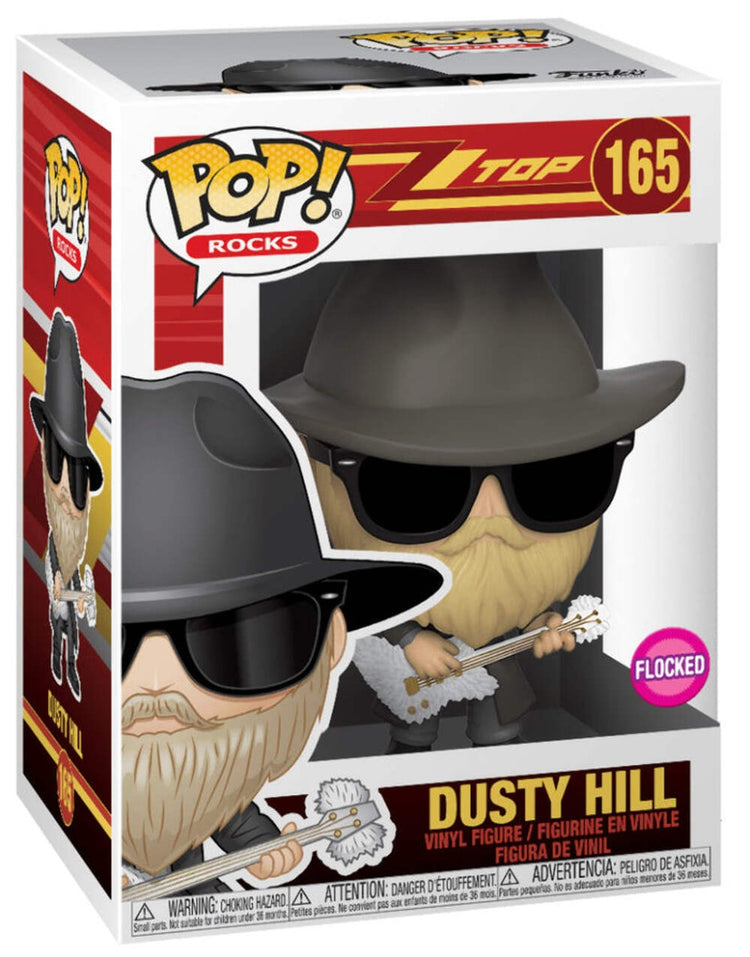 PRE LOVED Funko Pop! Rocks #165 ZZTOP - Dusty Hill Flocked